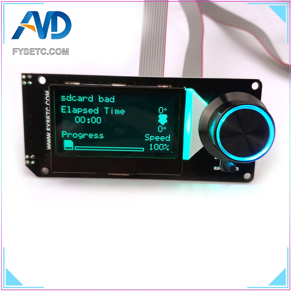 ЖК дисплей б типа mini12864с RGB подсветкой Белый Мини 12864 смарт с поддержкой Marlin сделай