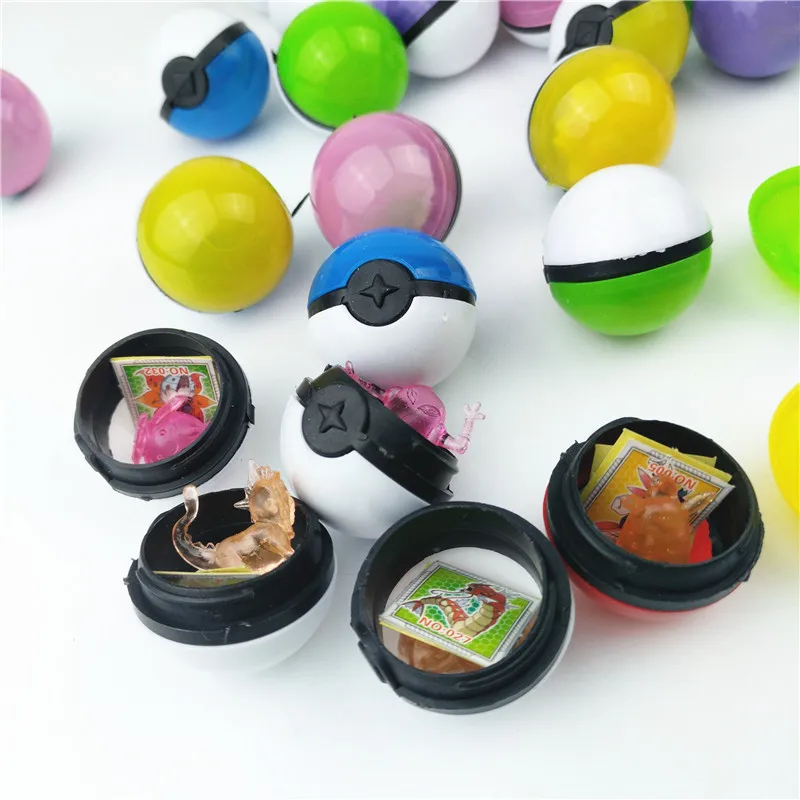 Игрушка покебол шт./лот многоцветный 100 Кристалл ПЭТ pokebolas Poke фигурку Пикачу фигурные наклейки игры мяч