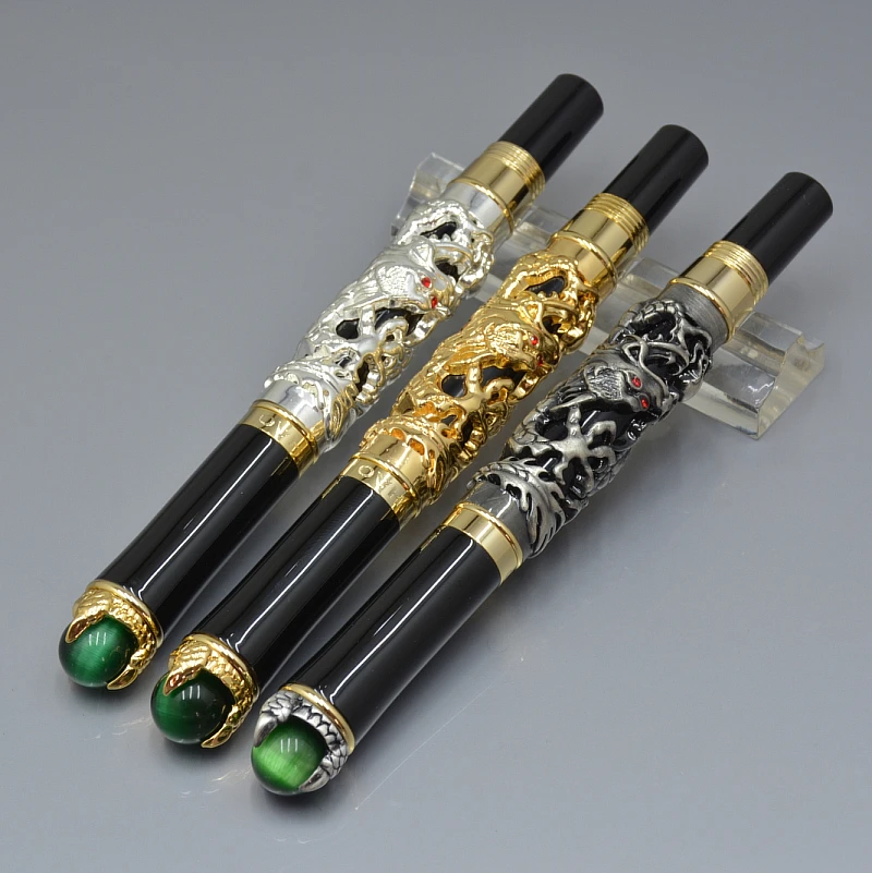 Роскошные Jinhao искусство Дракон Скульптура роликовая шариковая ручка с драконом