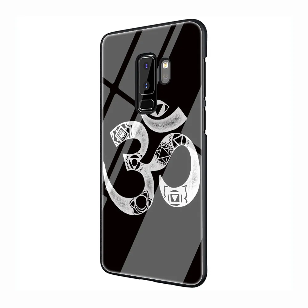 АУМ Ом, йога закаленное Стекло Телефон чехол для Galaxy S7 edge S8 9 10 Plus, Note 8, 9, 10, A10 20 30 40 50 60 70 - Цвет: G12