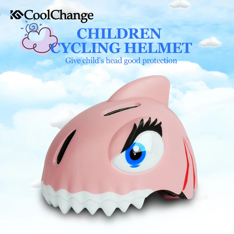 

CoolChange Cycling Kids Toddler Helmet Child Bike Helmets Safety Sports Pulley Dinosaur Cartoon Bicycle Helmets For Boys Girls