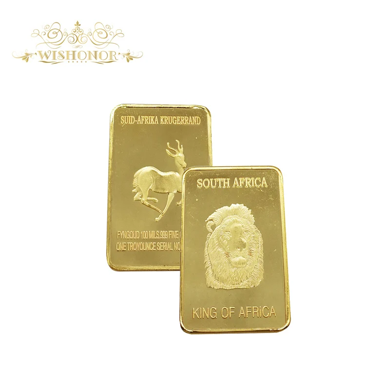 Бар с покрытием 24 каратным золотом в виде животных из Южной Африки Реплика льва