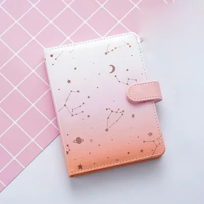 17.2X13CM Записная книжка из искусственной кожи в твердом переплете с изображением звездной звезды, блокнот-планировщик, стационарный блокнот, детский подарок, журнал путешественника - Цвет: 17.2X13CM