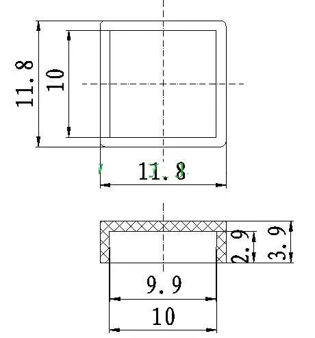 100 шт./лот красная Квадратная Крышка для кнопочного сенсорного переключателя 12*12