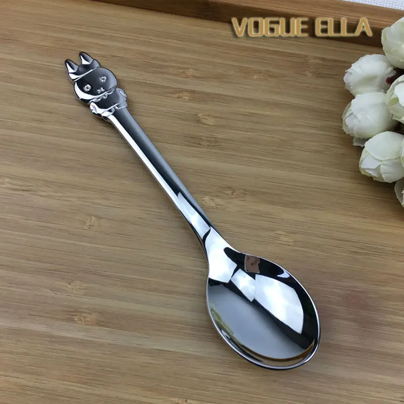 Детский набор столовых приборов с рисунком из мультфильма 1810 нержавеющая ложка