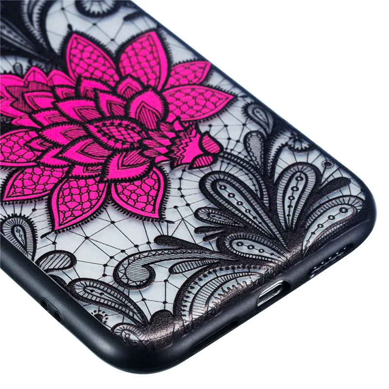 Роскошные цветочные кружева чехол для iPhone X Xr XS Max Дело Мягкие TPU + силиконовая