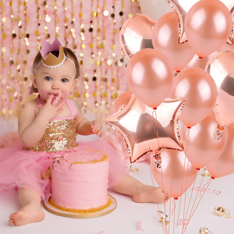 

BTRUDI 40pcs /lot 12inch Rose Gold Latex Kids Balloon for Wedding Birthday 2.8 g Decorations High Quality Party Decorations