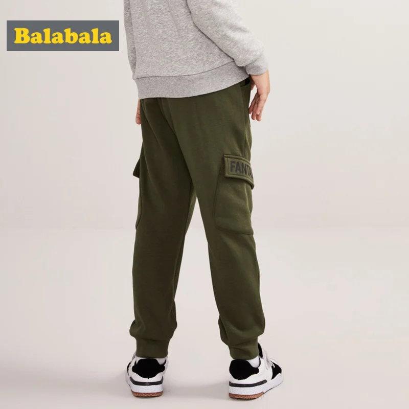 Balabala мальчик с флисовой подкладкой Cargo Joggers для мальчиков подростков без застежки