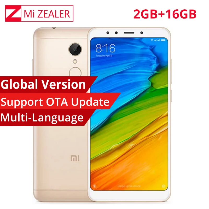 Глобальная версия Xiaomi Redmi 5 2 ГБ 16 Snapdragon 450 Octa Core Процессор мобильный телефон 7