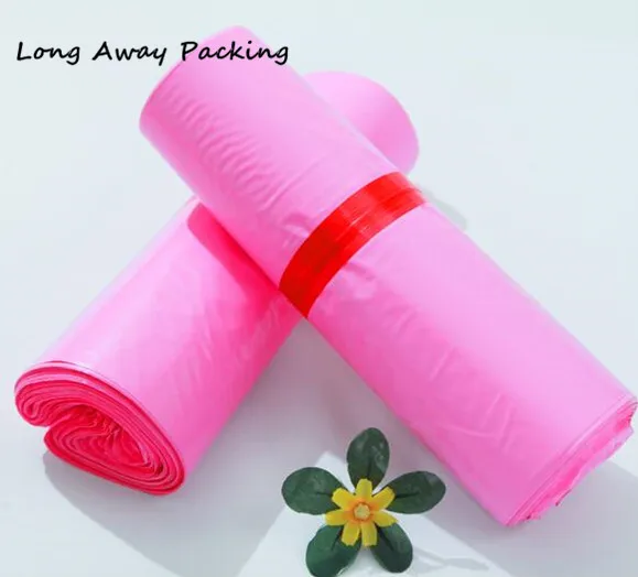 Длинная упаковка большой розовый полиэтиленовый почтовый карман для упаковки
