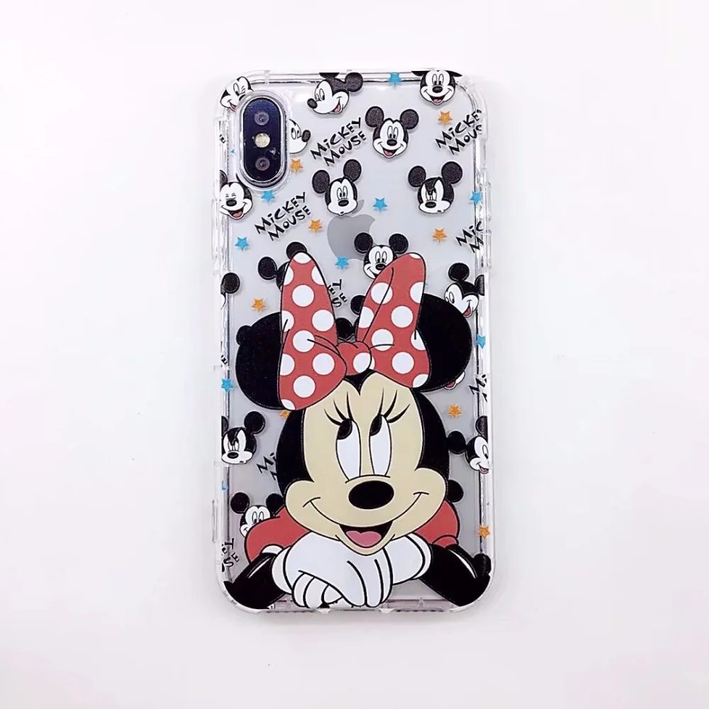 FGHGF 2018 Newest Cute Cartoon Minnie Mickey Mouse Soft Clear Case Cover for IPhone 7 6 8 Plus Rubber Silicone |