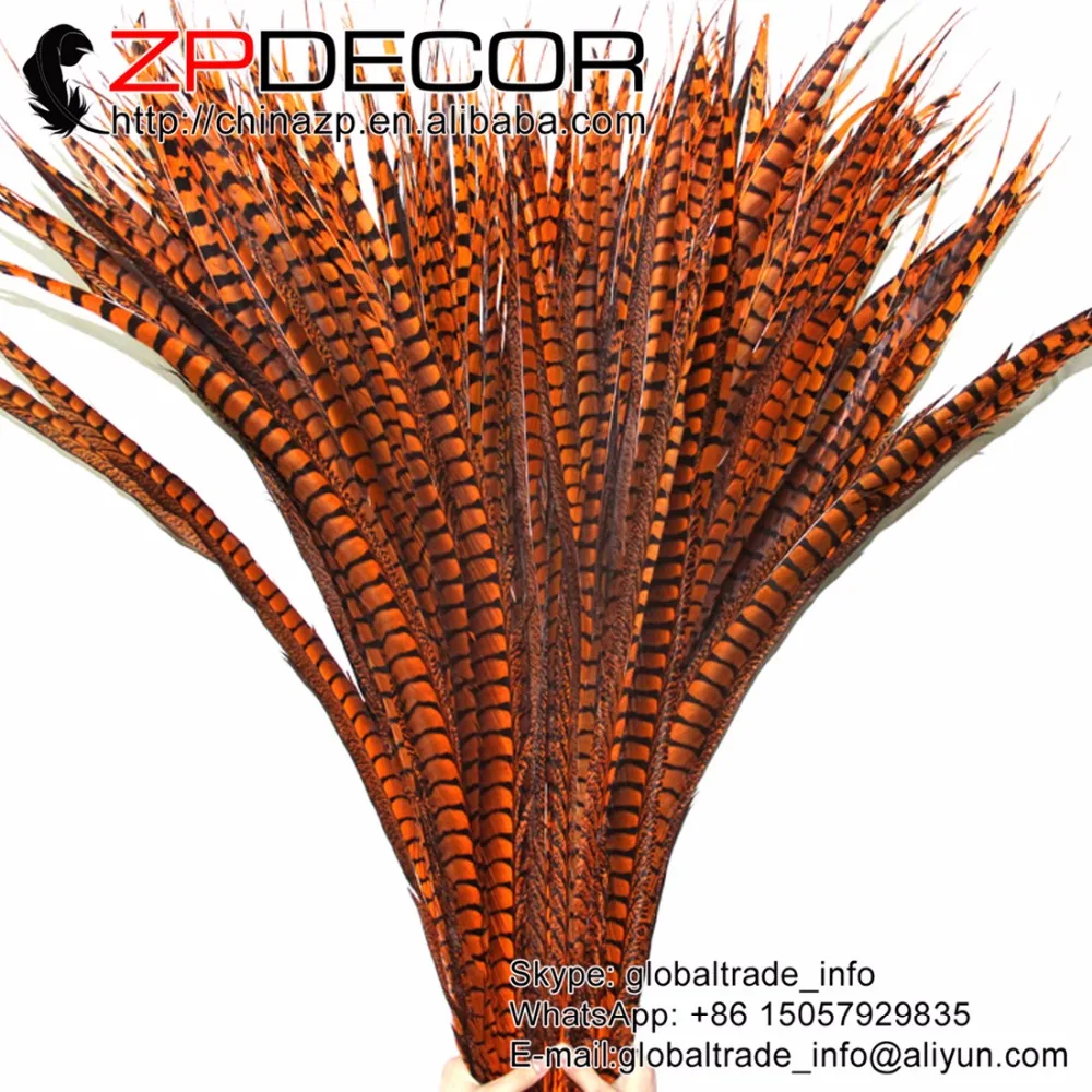 

ZPDECOR 32-36 дюймов (80-90 см) 50 шт./лот высокое качество окрашенные оранжевые женские перья из хвоста фазана для карнавального костюма