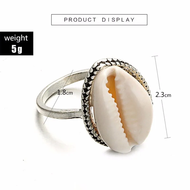 Women Bohemian Silver Plated Shell Ring Simple Midi Finger Knuckle Seashell | Украшения и аксессуары