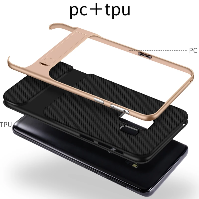 YonLinTan coque cover case For Samsung galaxy S9 S 9 / Plus s9plus Silicone covers Silicon on back Phone with holder |