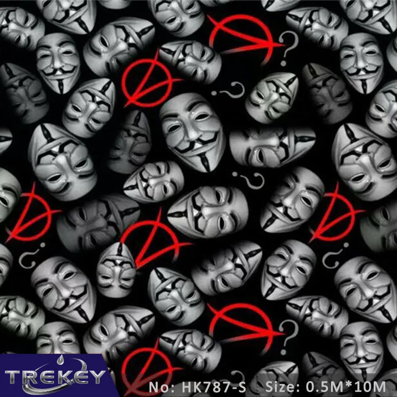 0 5 м * 10 череп водная переводная печатная пленка Hidrografik гидро погружение Pva