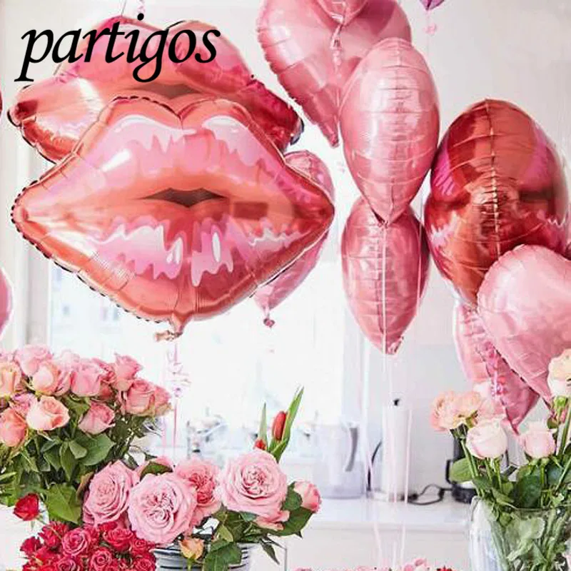 50 шт. воздушный шар для губ на День святого Валентина гелиевый шарик из фольги