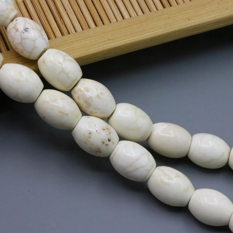 

Rice shape white Turkey Stone 8x10mm loose beads 15" 2 piece/lot DIY fit jewelry making design ornaments wholesale