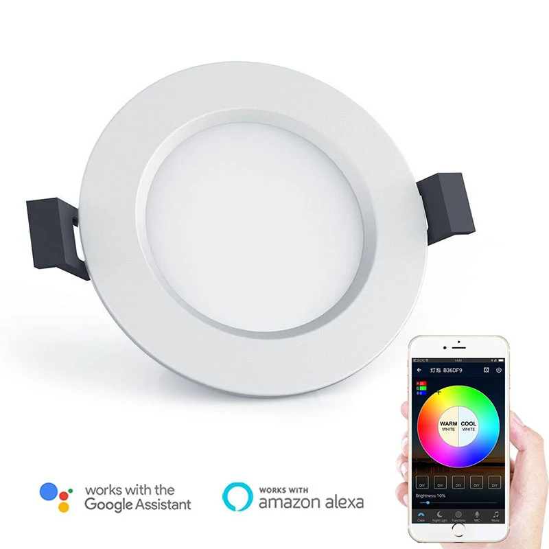 Умный светильник с Bluetooth, Wi-Fi, работает с Alexa Google Home, умный пульт дистанционного управления, белый и теплый Регулируемый музыкальный умный светильник, лампы