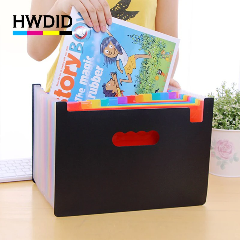 HWDID пластик A4/a4 папка для документов/папка для файлов/Органайзер/сумка/чехол для документов/расширение/файл складной 24 кармана папка-удлинитель