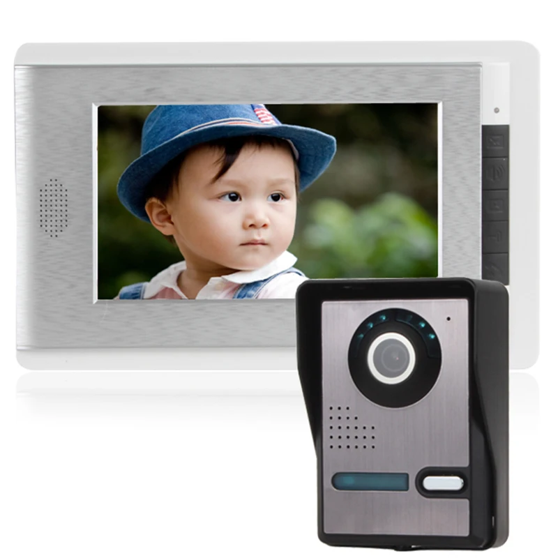

7" TFT Color LCD Display Video Door Phone Intercom System Kit With IR Night Vision Outdoor Camera For Apartment