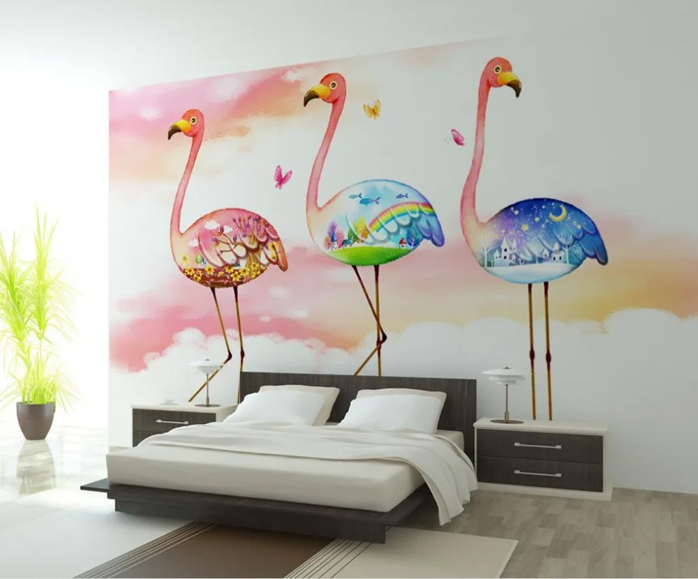 3d фрески обои для гостиной на заказ птица мультфильм детская комната росписи фон