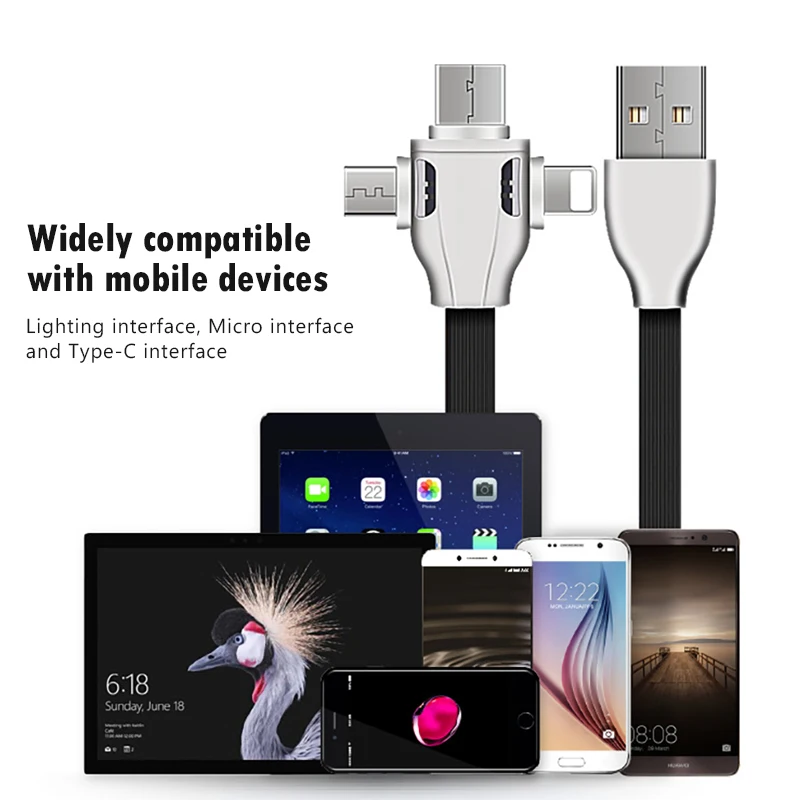 NOHON 3 в 1 зарядный кабель для передачи данных для iPhone 8 X XS MAX XR Micro usb type C Android для samsung huawei Xiaomi кабели быстрой зарядки