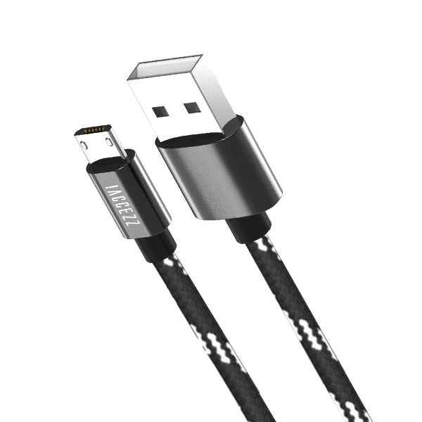 Black ACCEZZ нейлоновый Micro USB кабель для быстрой зарядки и передачи данных для samsung Xiaomi Redmi huawei htc Tablet Android мобильный телефон провод линия - Цвет: Black