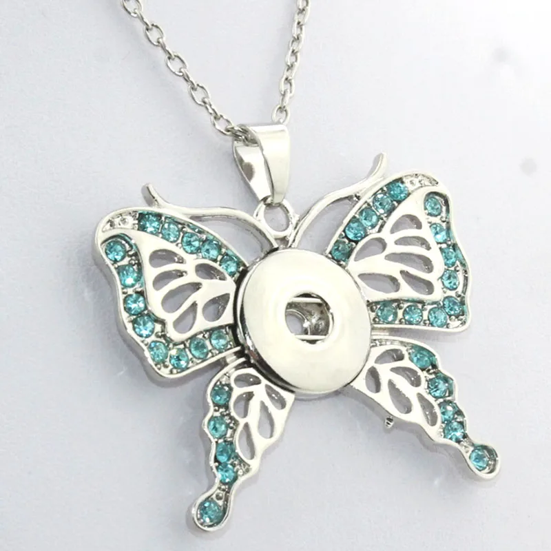 Женская подвеска-бабочка с кристаллами ювелирное изделие кнопками-застежками