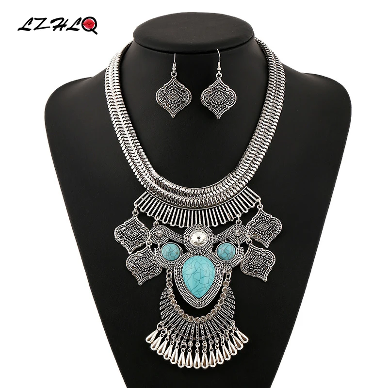 Женское Ожерелье LZHLQ в богемном этническом стиле с кисточками и искусственными