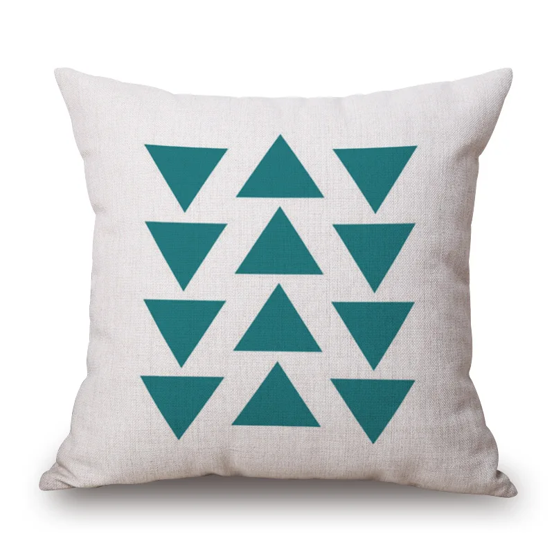 teal color geometric cushion cover nordic decoration for home office cafe deer cojines arrow almofada | Дом и сад