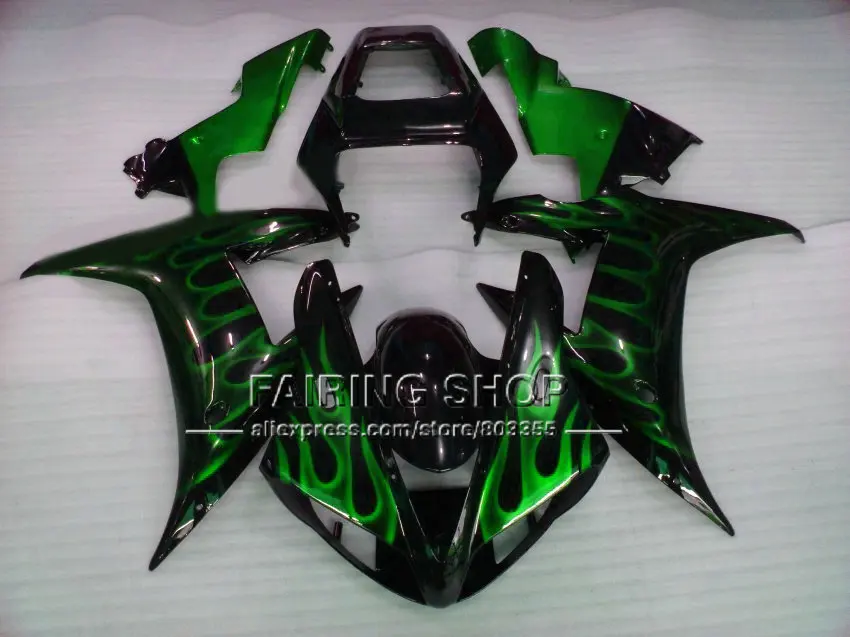 Высококачественные детали корпуса с зеленым пламенем для YAMAHA YZF 1000 02 03 yzf r1