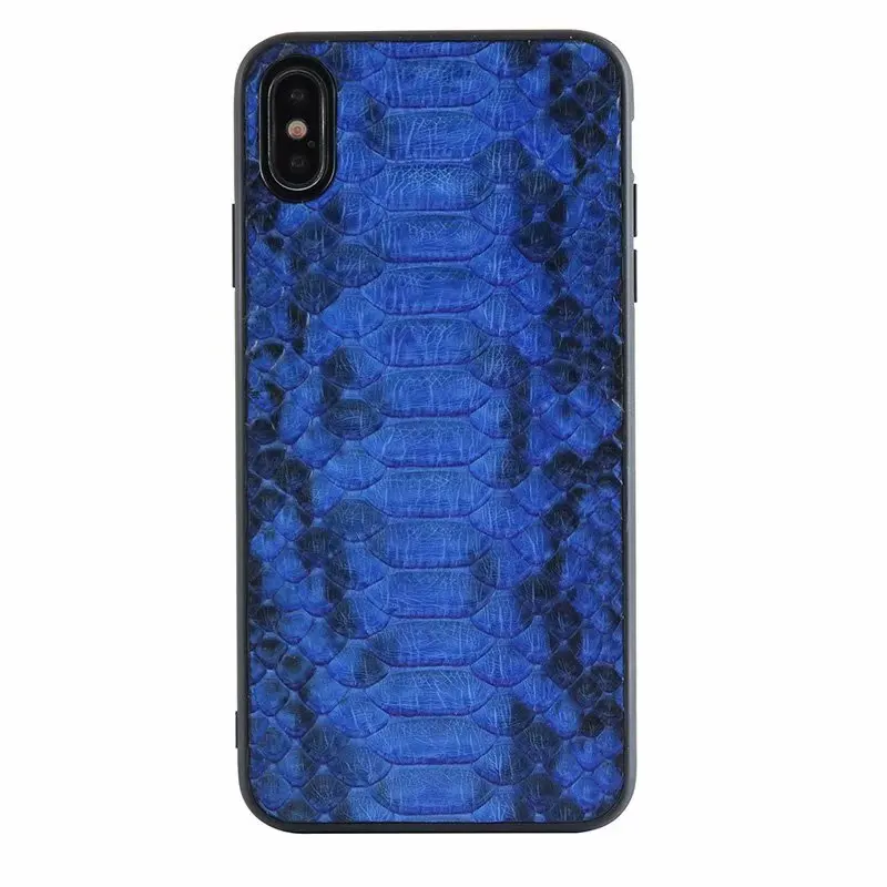 Чехол для IPhone XR, Роскошный чехол из натуральной кожи для IPhone X, задняя крышка из кожи питона для IPhone XS Max XR, Fundas Capa из кожи питона - Цвет: Blue 1