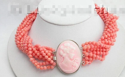 Женское Ожерелье из натурального розового коралла, 18 дюймов