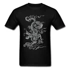 Китайский дракон Кунг-фу, классика, Мужская футболка, тату-графика, художественная эстетика, Европейский хлопок, Мужская футболка, модная