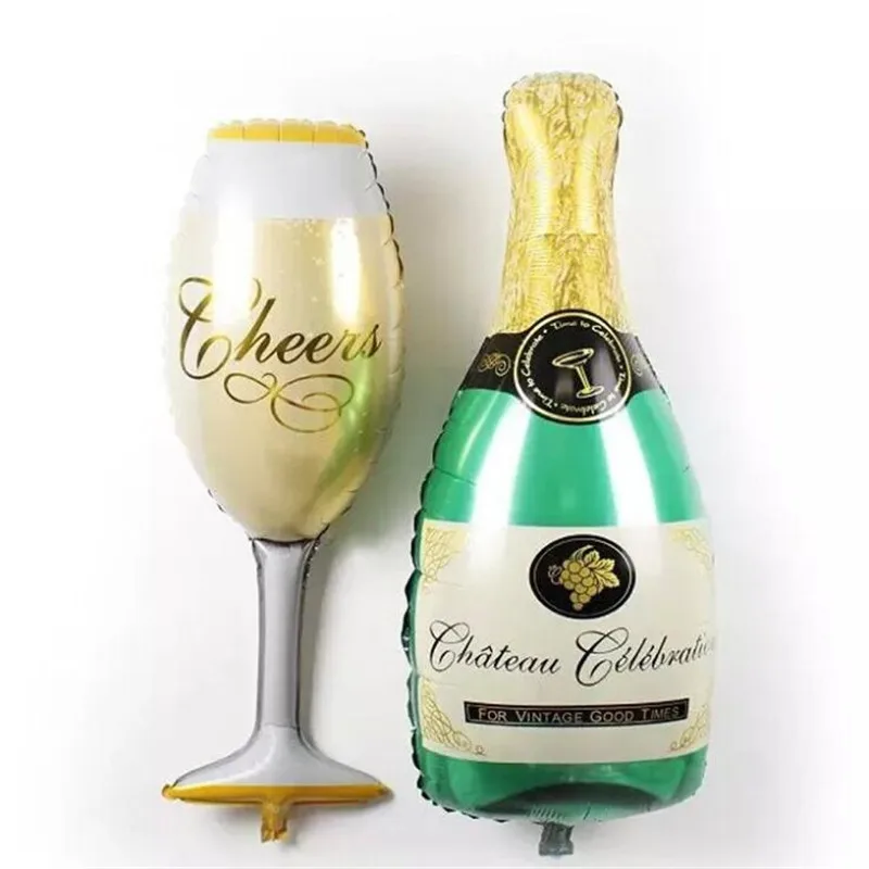 2 шт./лот шары для украшения шампанского и чашки воздушные из фольги шарики