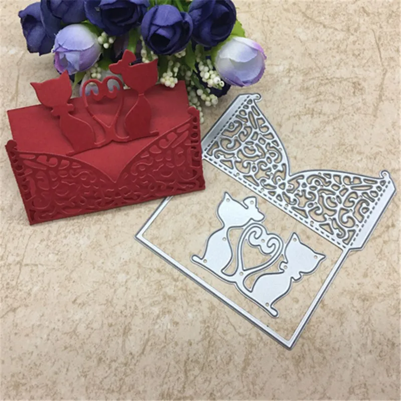 Кошечка для резки поздравительных открыток скрапбукинга Сделай Сам бумажные