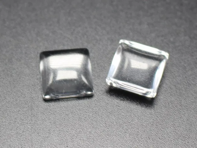 

200 Transparent Clear Square Dome Flatback Glass Cabochon 10X10mm