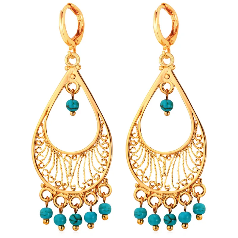 Женские богемные серьги Kpop серьги-подвески в турецком стиле желтого золота с