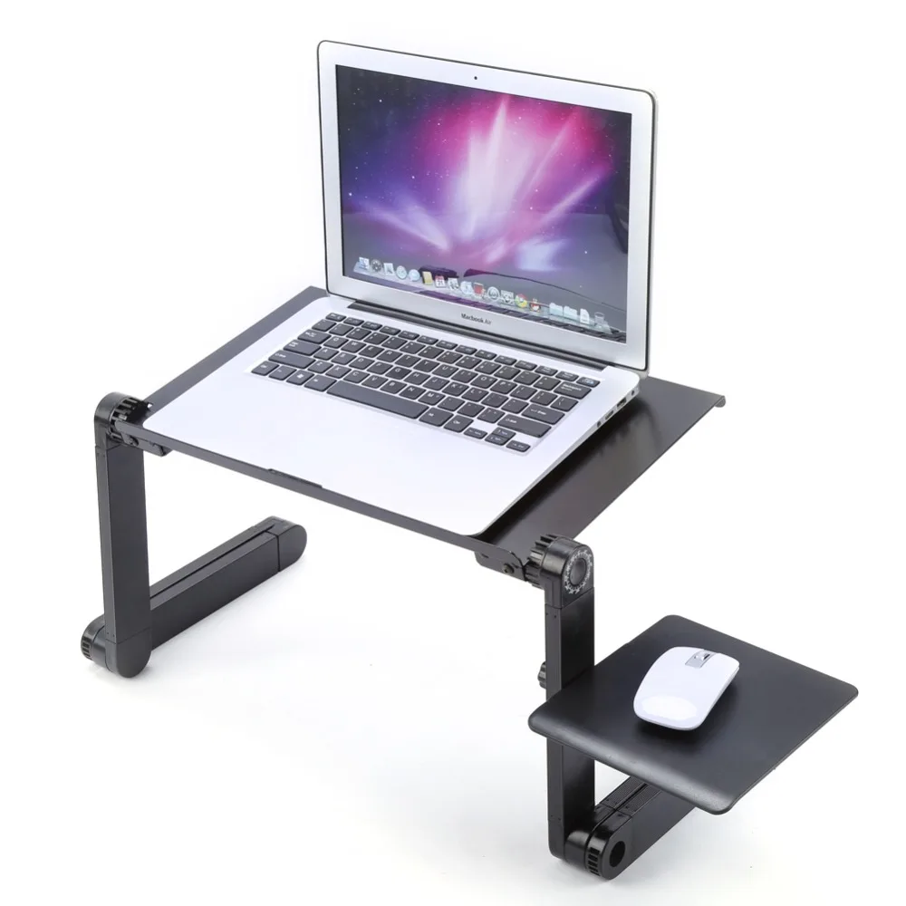 Портативный складной алюминиевый ноутбук стол настольный лоток для мыши 480x260 мм