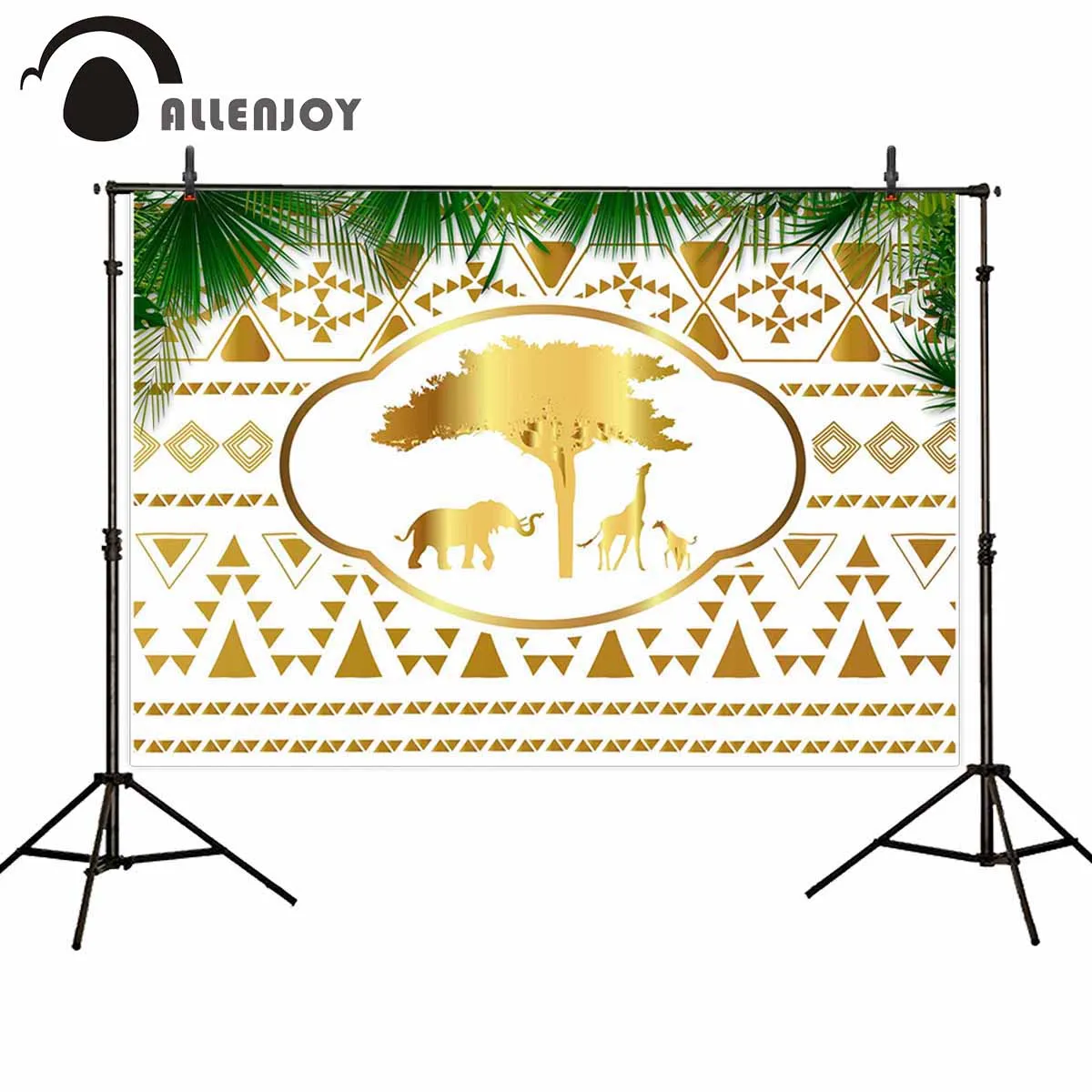 Allenjoy фотография Фон золотые животные рамка Этнический узор листья Роскошная