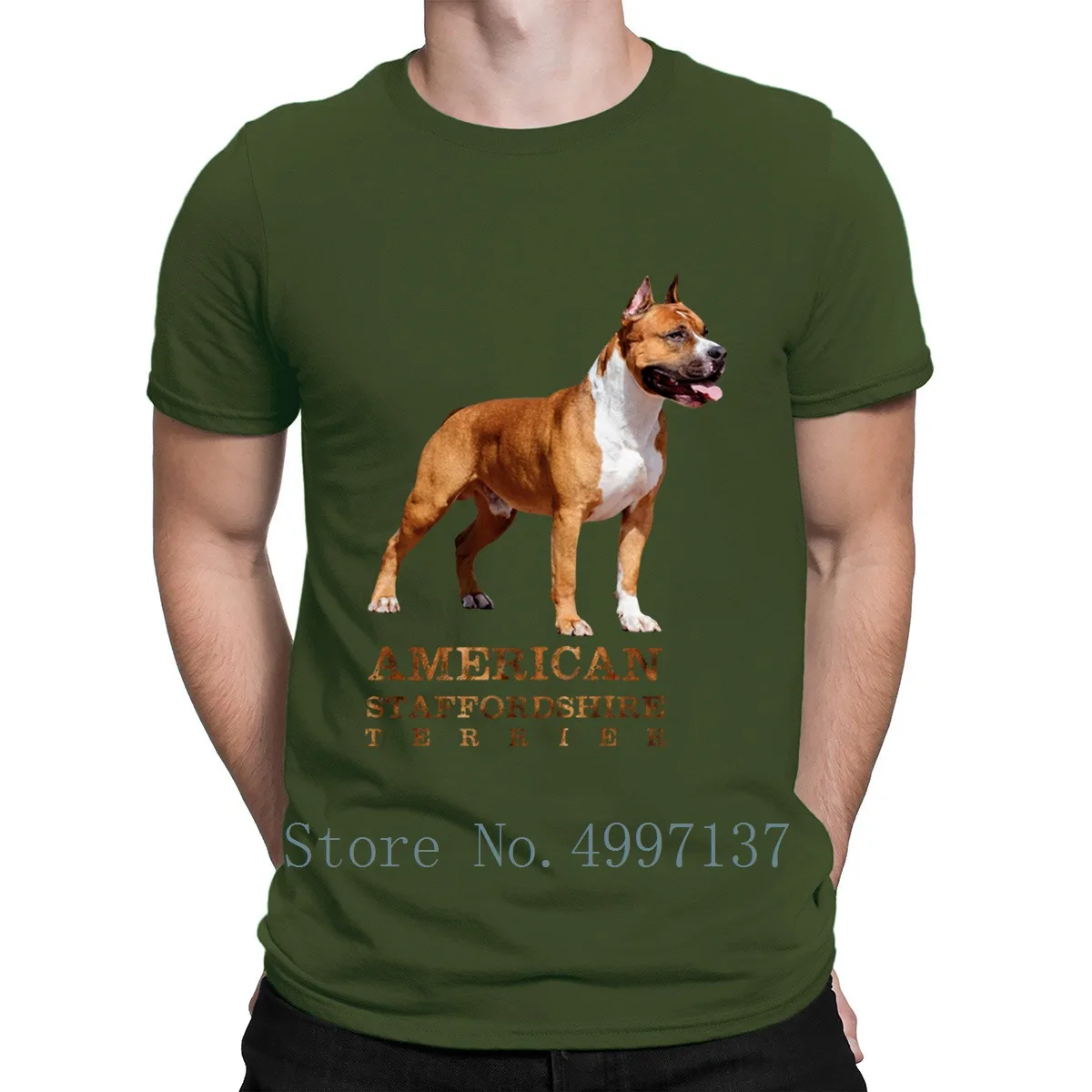 Американский стаффордширский терьер Amstaff Футболка 100% хлопок дизайн комическая