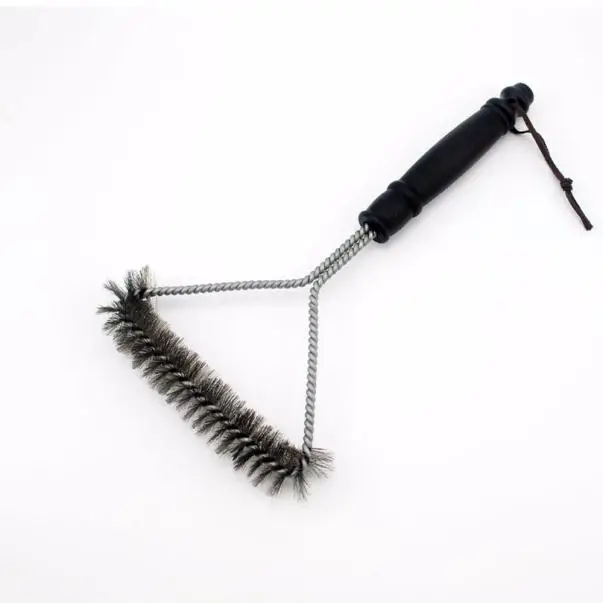 hot new products 12-Inch 3-Sided Steel Wire Grill Brush Barbecue Cleaning Scraper Tool decoration Accessories tool
