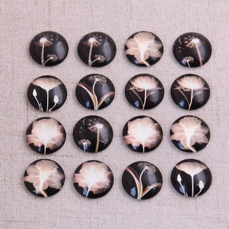 6 шт. микс ночное небо фейерверк узор Круглый Стеклянный кабошон 20 мм 25 купольная