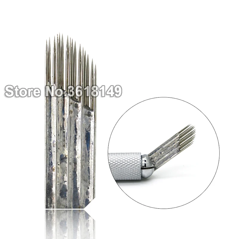 

New 500 pcs Triangle 3 Rows 16 Makeup Needle Permanent Eyebrow Blades For Microblading Manual Pen 3D Embroidery Tattoo Needles
