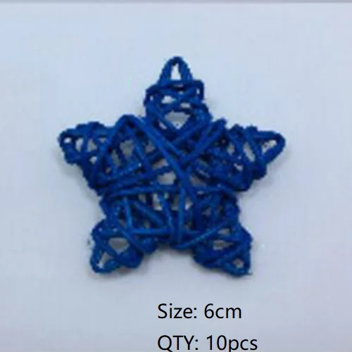 6cm 10pcs 10/20 шт. круглые звезды ротанговая Пальма клубок искусственный цветок для свадьбы для рождественской вечеринки украшения для самодельного изготовления детский подарок венок для дома орнамент - Цвет: 6cm 10pcs
