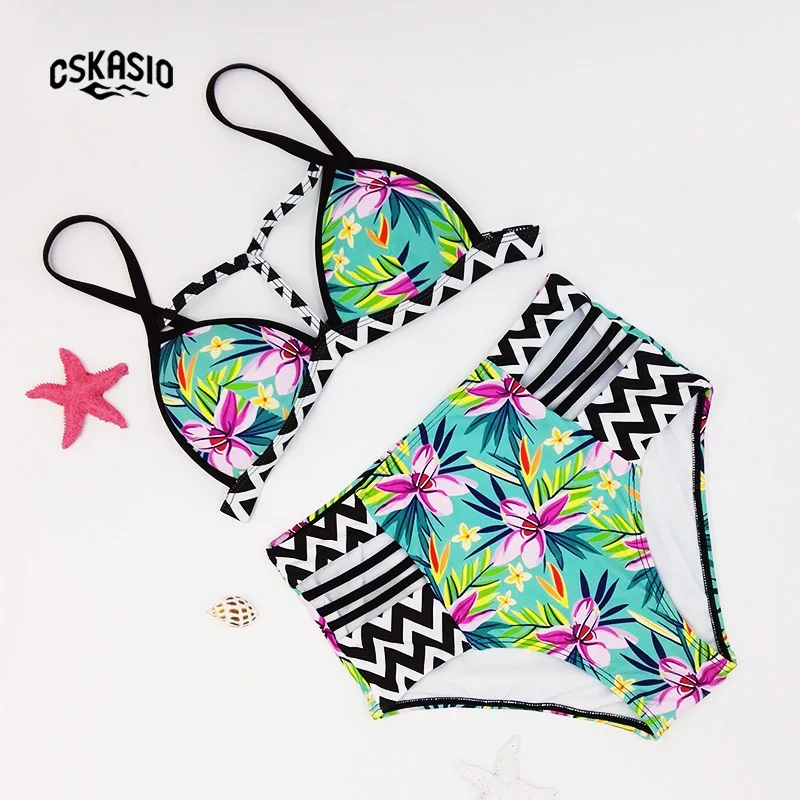 Сексуальные бикини для женщин 2017 с высокой талией пуш-ап бразильский комплект