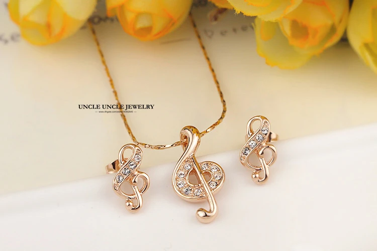 Офисные женские любимые розовые Стразы золотого цвета Музыкальный Элемент нот