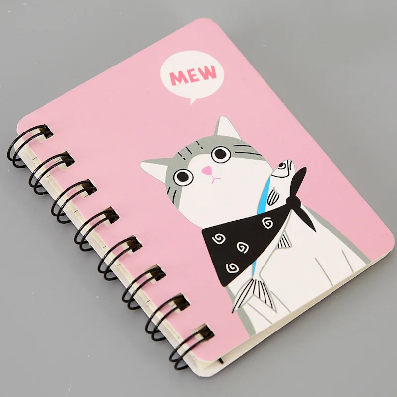 cat pink Кольцо каваи блокнот мультфильм Кот кактус шаблон Блокнот A7 блокнот для записей школьные принадлежности креативные буклеты офисные канцелярские принадлежности подарок - Цвет: cat pink