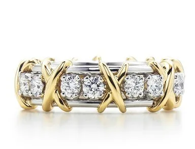 Роскошное женское кольцо из стерлингового серебра с милым бриллиантом в форме х