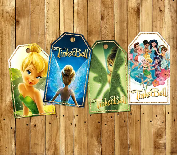 

Princess Tinkerbel Thank You Tags Labels Gift Favors Birthday Party Decorations Kids Party Supplies Candy Bag Labels Baby Shower